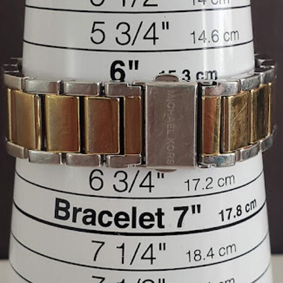 Ladies Michael‎ Kors Chronograph Watch MK6300 Two-Toned Crystal Accents Running - Picture 3 of 9